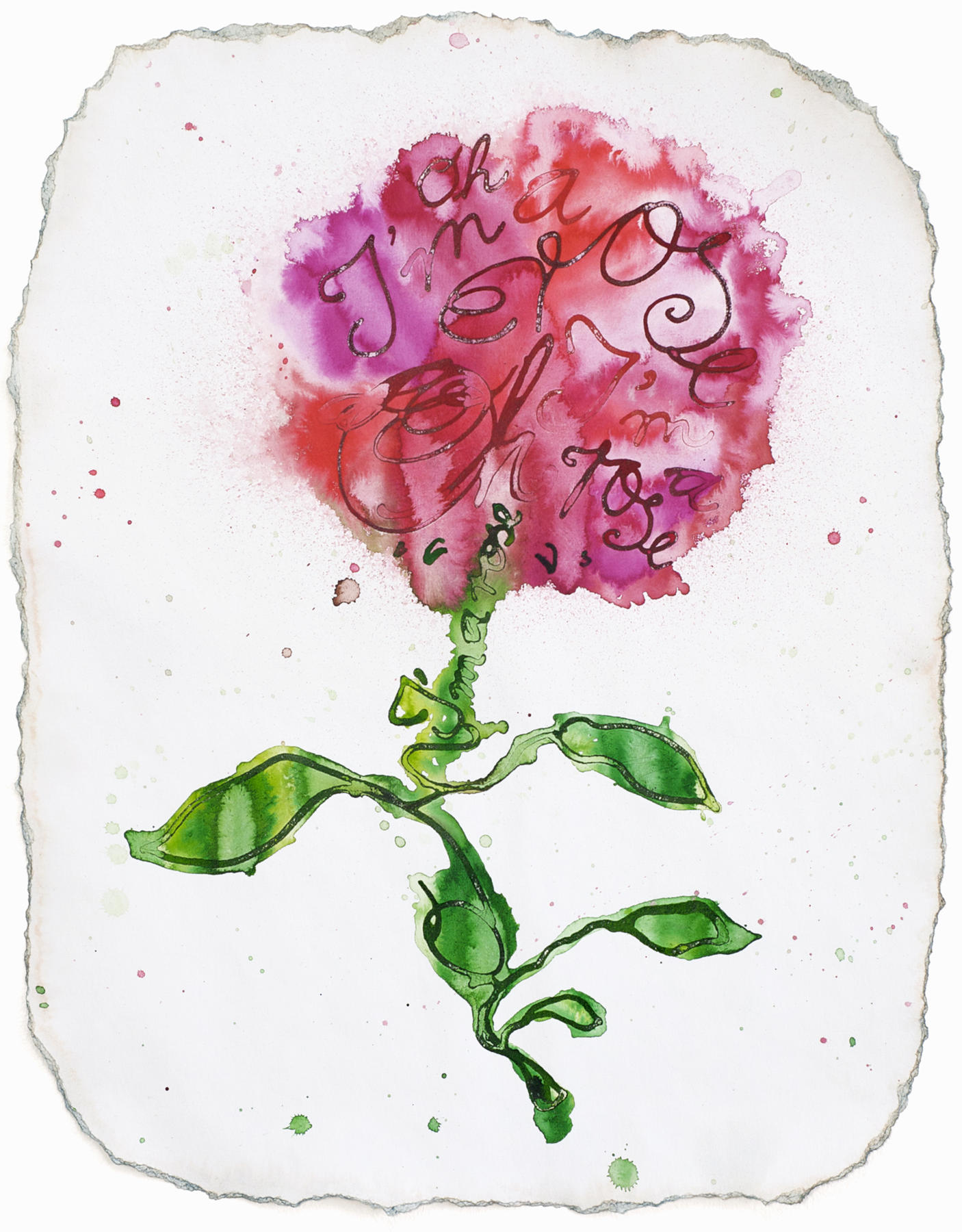  „Oh I'm A Rose, Oh I´m A Rose“, Tusche, Papier, 46 x 59 cm 
 