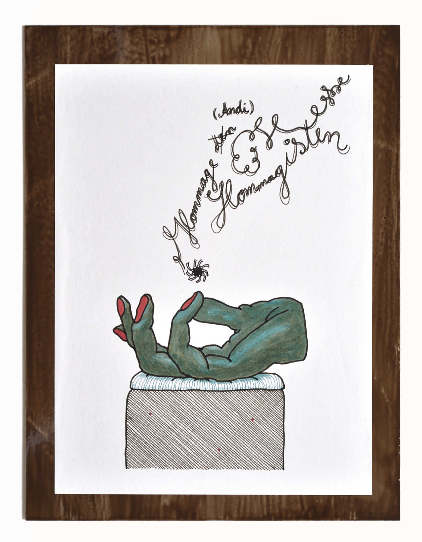  „Hommagisten Hommage“, Mixed Media, Papier, Metall, 25 x 33 cm 