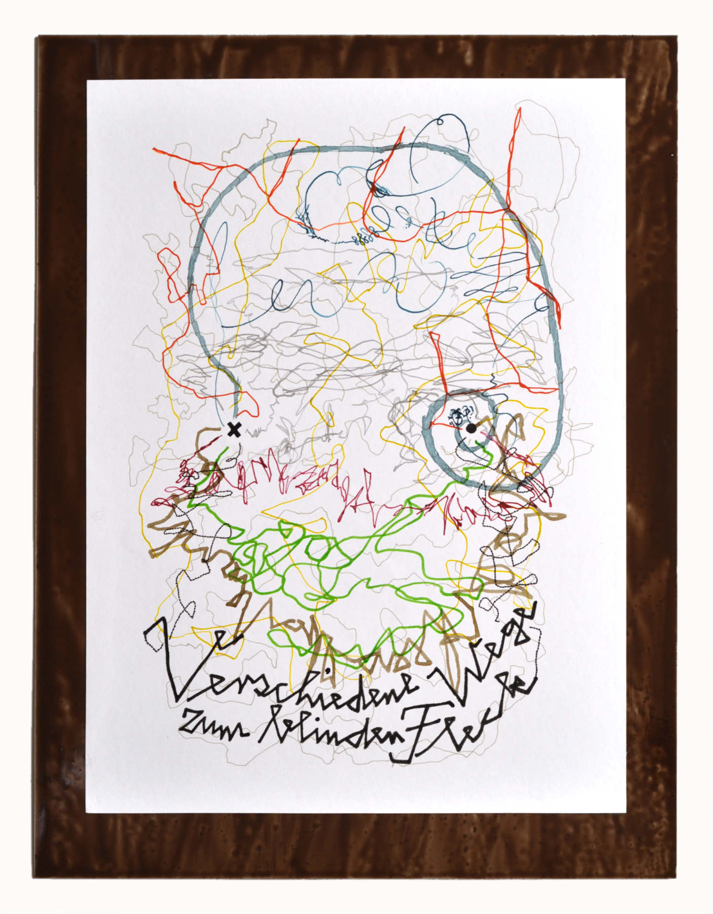  „Zum blinden Fleck“, Mixed Media, Papier, Metall, 29 x 38 cm 