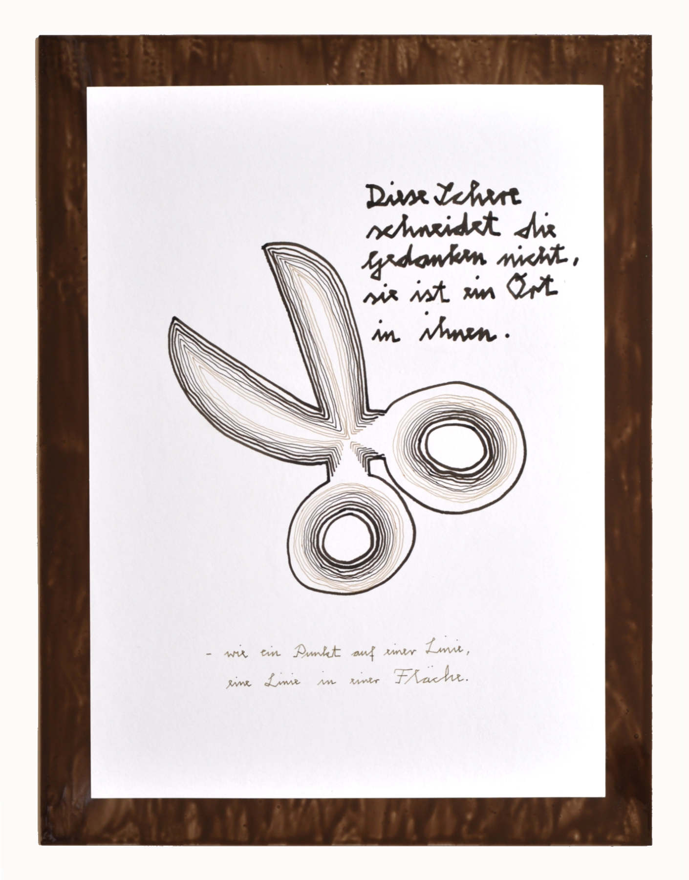  “Schere” (Scissors), mixed media, paper, metal, 29 x 38 cm 