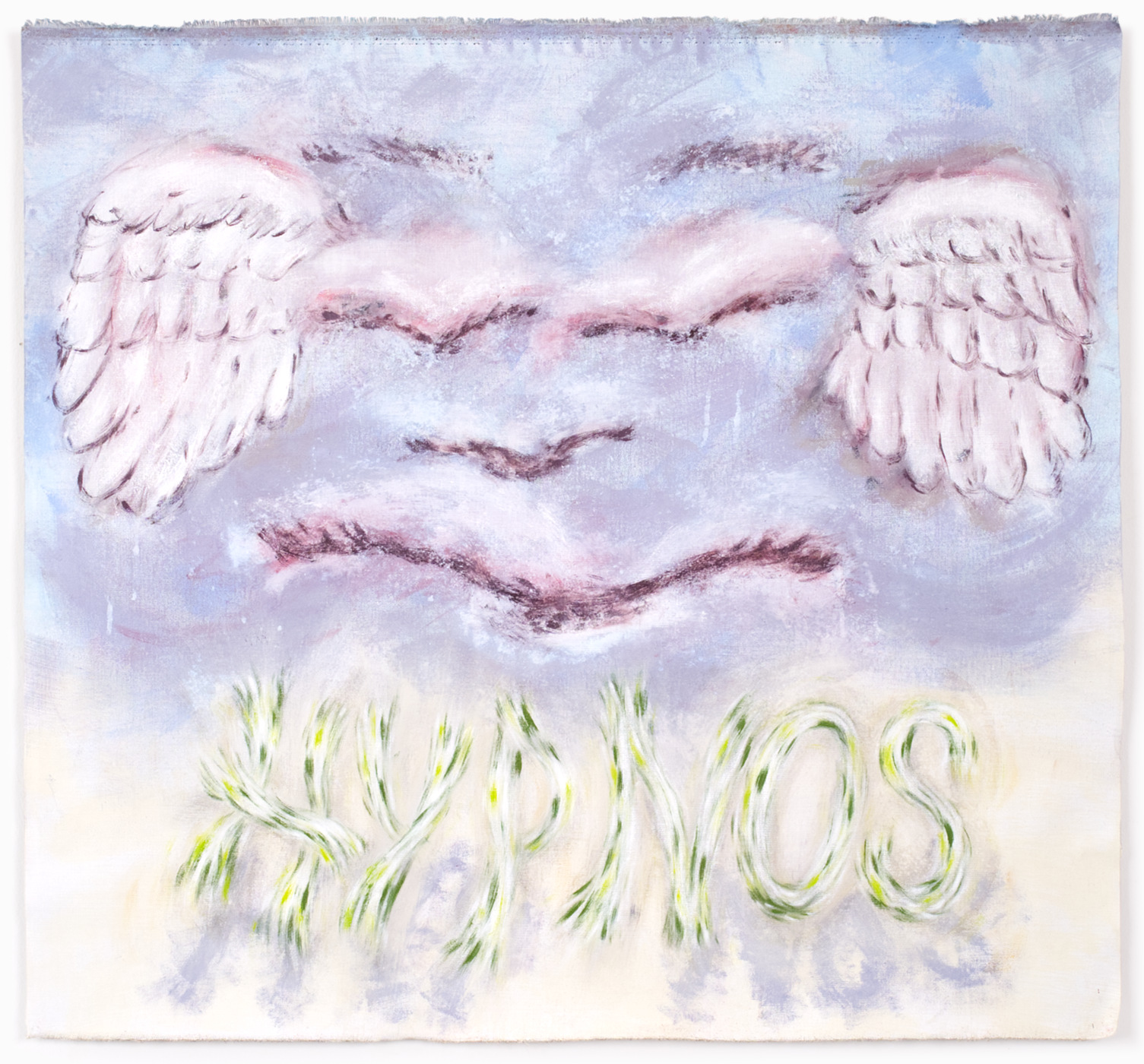  “Hypnos“, gouache, canvas, 83 x 90 cm, 2024, (order: “Ein Gehilfe“)
 