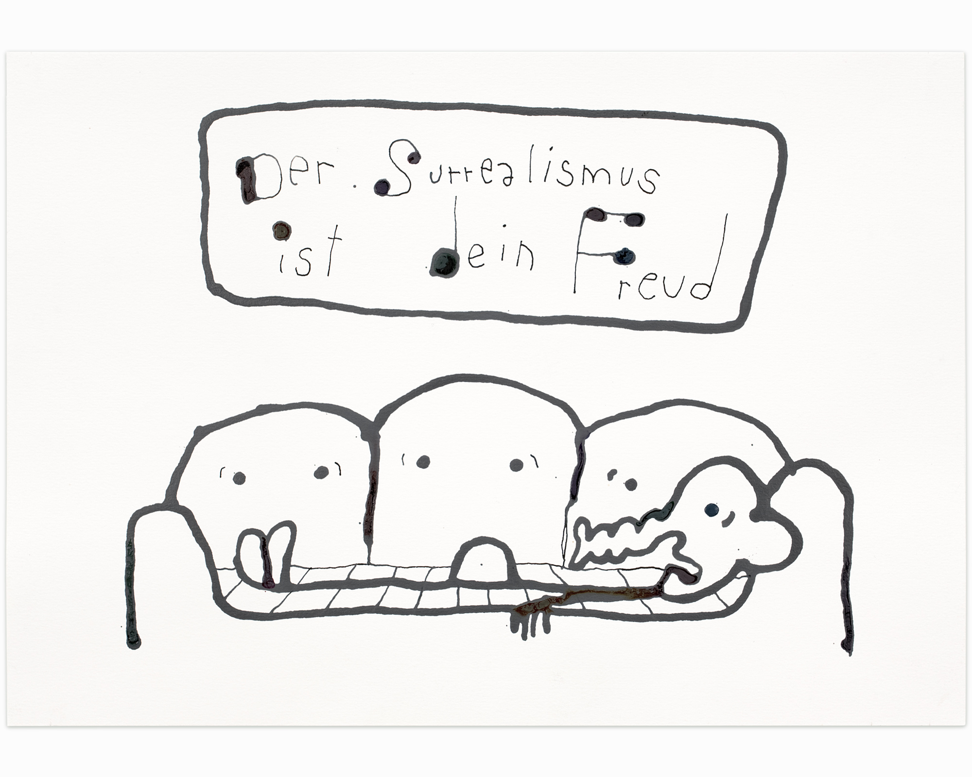 „Der Surrealismus ist Dein Freud“, ink, paper, 30 x 42 cm, 2015 
